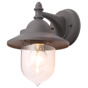 Leek Outdoor Fisherman Style Lantern Wall Light, Anthracite