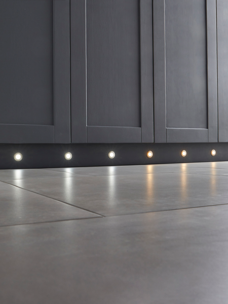 Ohio Circular Recessed Cool LED Kitchen Plinth and Outdoor Decking Light - Brushed Steel - Image 2