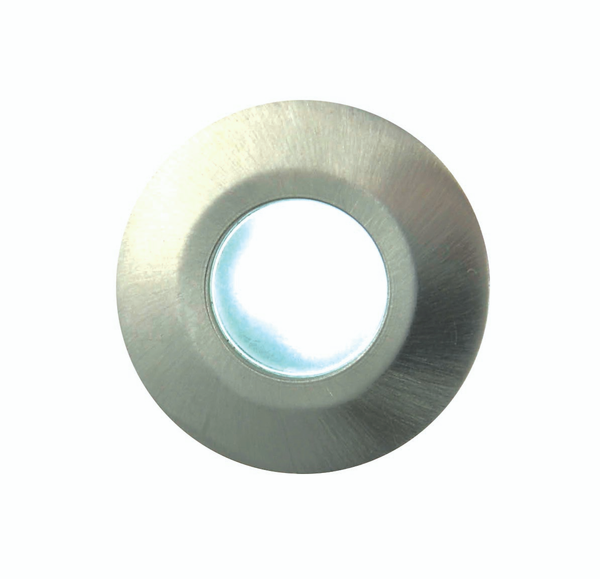 Ohio Circular Recessed Cool LED Kitchen Plinth and Outdoor Decking Light - Brushed Steel - Image 4