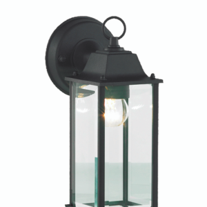 Ceres Outdoor Lantern Bevelled Glass Wall Light - Black