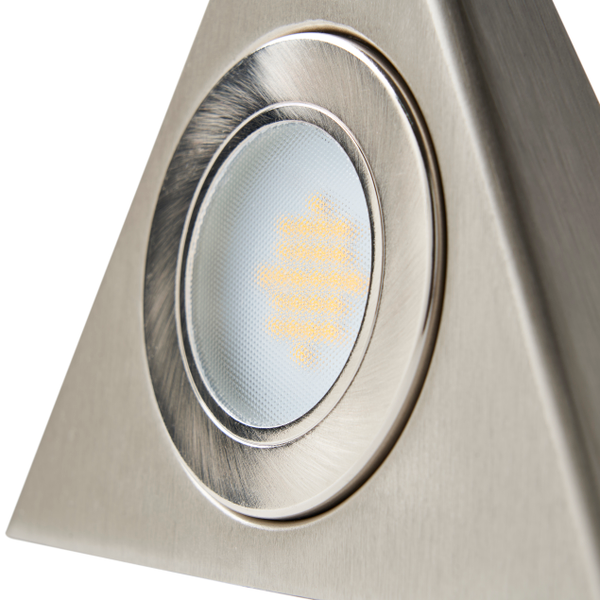 Fonte Triangular Warm White LED Under Kitchen Cabinet Light - Satin Nickel - Image 3