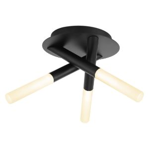 Crux Bathroom Flush Ceiling Light, Matt Black