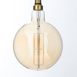 6 Watt LED Oversized Vintage Style E27 Globe Filament Bulb - Amber