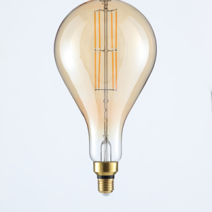 6 Watt LED E27 Edison Screw Oversized Filament Pear Bulb - Amber