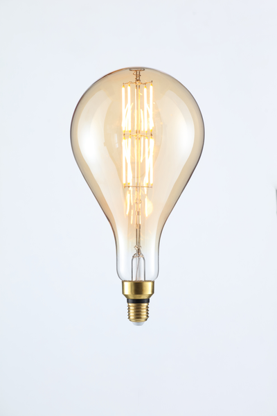 6 Watt LED E27 Edison Screw Oversized Filament Bulb - Amber - Image 2