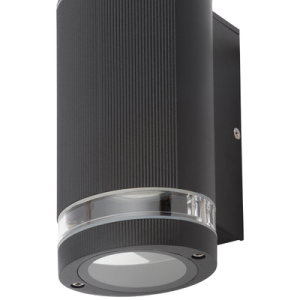 Helix Outdoor Cylinder Wall Light, Black
