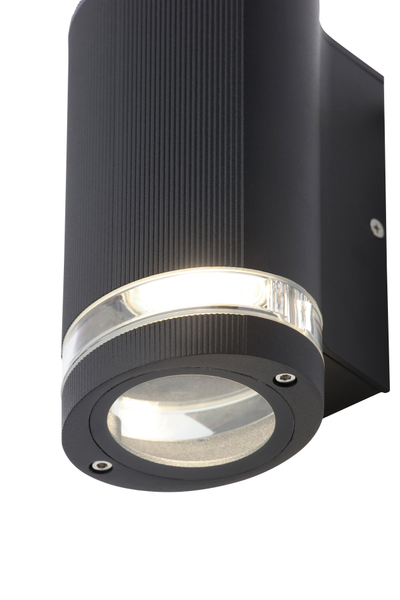 Helix Outdoor Cylinder Wall Light, Black - Image 3