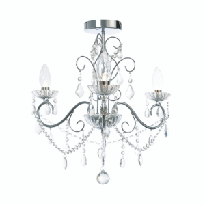 Vela 3 Light Bathroom Chandelier - Chrome