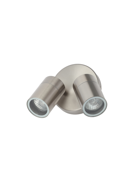 Leto Twin Outdoor Wall Light, Stainless Steel - Image 2