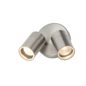 Leto Twin Outdoor Wall Light, Stainless Steel