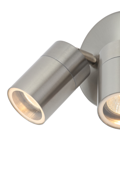 Leto Twin Outdoor Wall Light, Stainless Steel - Image 3