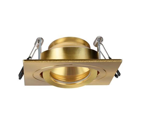 Cali Square IP65 Tiltable Downlight, Satin Brass