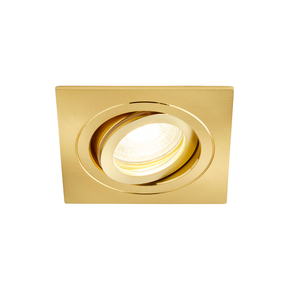 Cali Square IP65 Tiltable Downlight, Satin Brass - Image 3