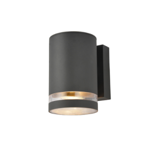 Lens Single  Light Outdoor Down Wall Light - Anthracite