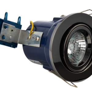 Yate Adjustable Fire Rated IP20 Recessed Downlight - Black Chrome