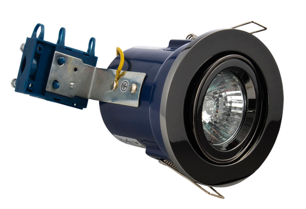 Yate Adjustable Fire Rated IP20 Recessed Downlight - Black Chrome