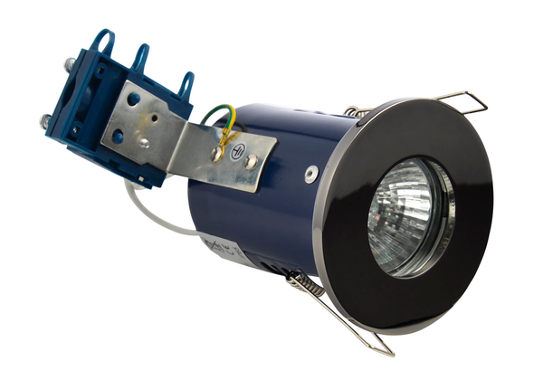 Yate IP65 Fixed Fire Rated IP65 Recessed Downlight - Black Chrome
