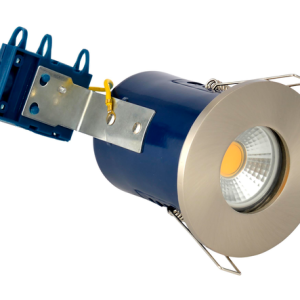 Yate IP65 Fixed Fire Rated IP65 Recessed Downlight - Satin Chrome