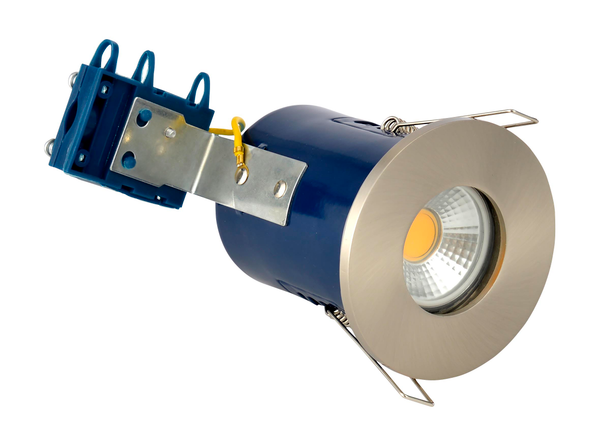 Yate IP65 Fixed Fire Rated IP65 Recessed Downlight - Satin Chrome