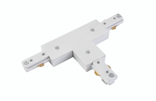 Tor T Shaped Connector for Single Circuit Mains Track - White