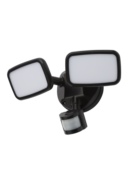 Lynn Twin 20 Watt LED Outdoor Flood Light with PIR Sensor - Black - Image 2