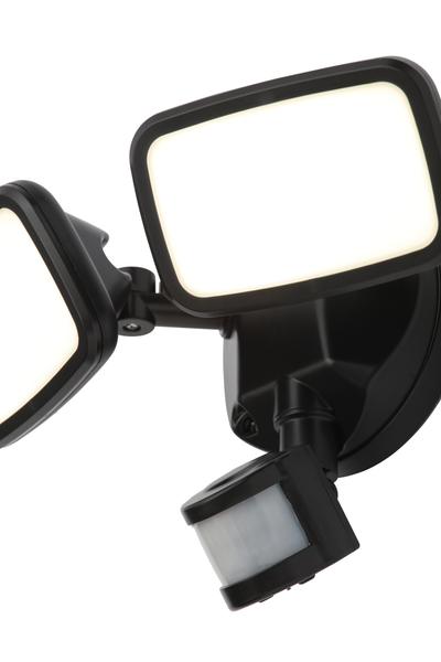 Lynn Twin 20 Watt LED Outdoor Flood Light with PIR Sensor - Black - Image 4
