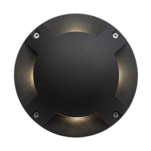 Scout Single 4 Way Outdoor LED Surface Mount Drive Over Ground Light - Black
