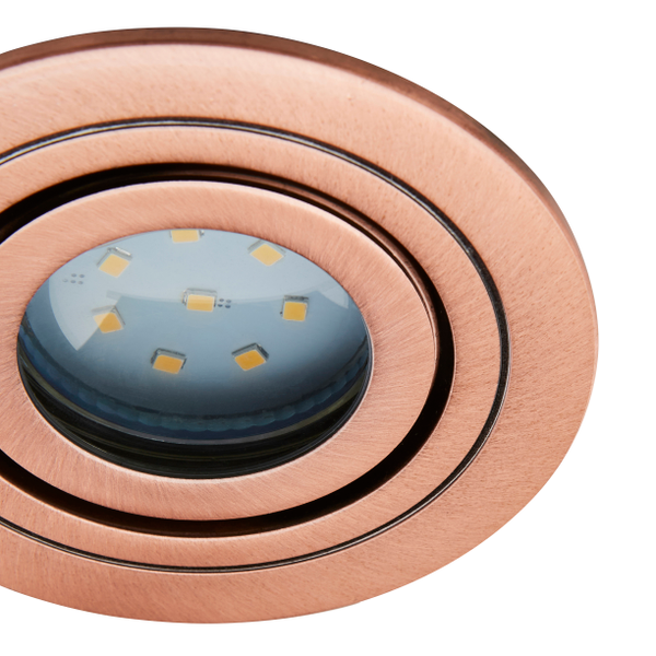 Cali circular IP65 Tiltable Downlight, Brushed Copper - Image 3