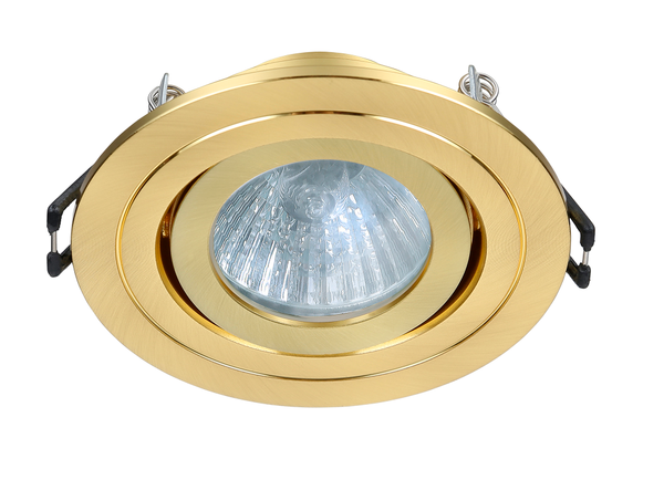 Cali circular IP65 Tiltable Downlight, Satin Brass - Image 2