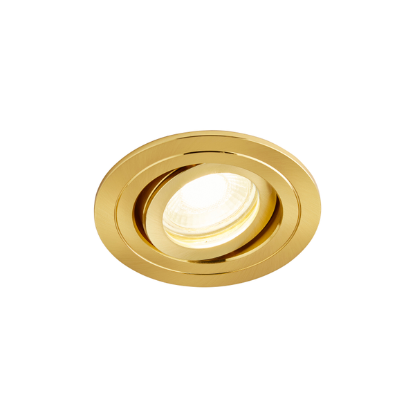 Cali circular IP65 Tiltable Downlight, Satin Brass - Image 4