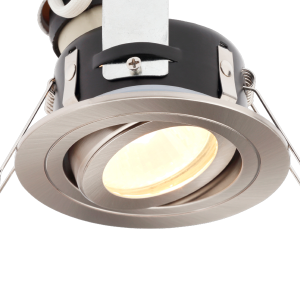 Cali circular IP65 Tiltable Downlight, Satin Chrome