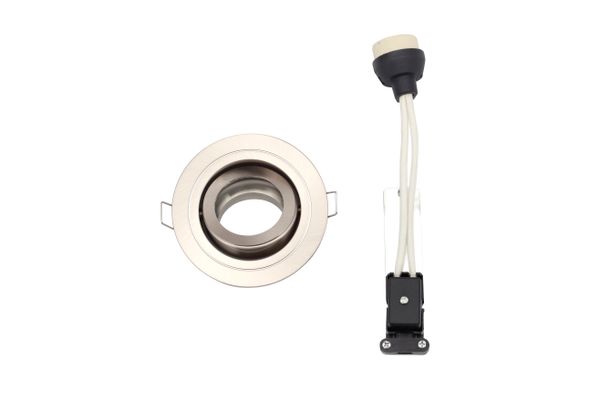 Cali circular IP65 Tiltable Downlight, Satin Chrome - Image 2