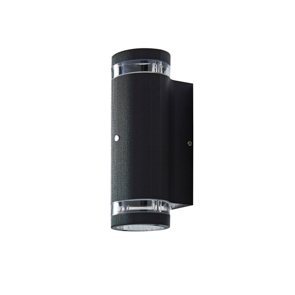 Helix 2 Light Up and Down Outdoor Cylinder Wall Light with Photocell - Black - Image 4