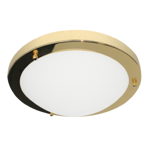 Delphi Large Flush Bathroom Ceiling Light - Brass