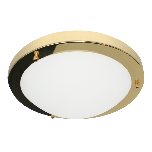 Delphi Large Flush Bathroom Ceiling Light - Brass