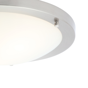Delphi Large Flush Bathroom Ceiling Light - Satin Nickel