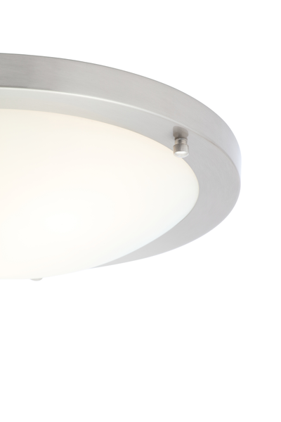 Delphi Large Flush Bathroom Ceiling Light - Satin Nickel