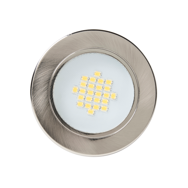 Pozza Circular Recessed Natural White LED Under Kitchen Cabinet Light - Satin Nickel - Image 2