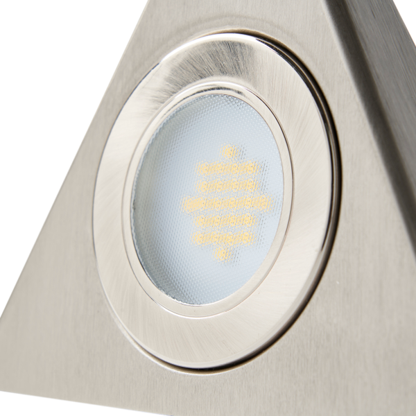Fonte Triangular Natural White LED Under Kitchen Cabinet Light - Satin Nickel - Image 3