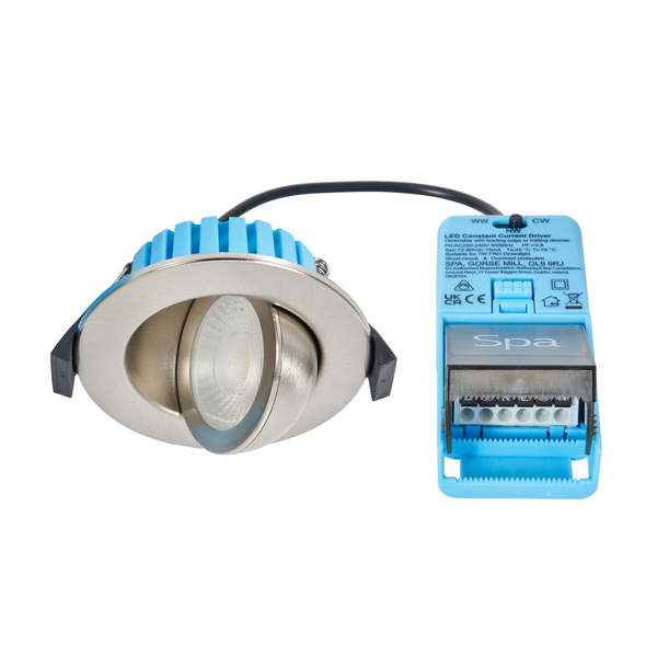 Eden 7 Watt LED Adjustable IP65 Colour Changing Downlight, Satin Nickel - Image 2