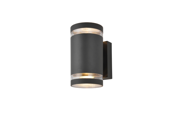Lens 2 Light Outdoor Up and Down Wall Light - Anthracite - Image 3