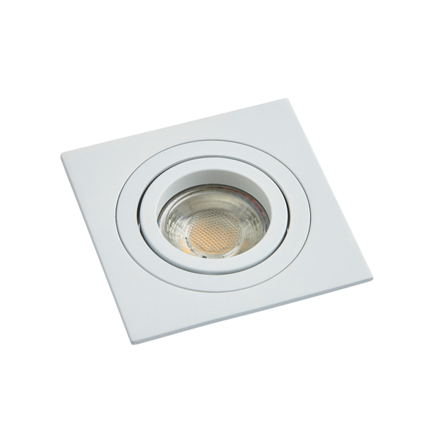 Pasto Single Aluminium Square Adjustable Downlight GU10 White - Image 2