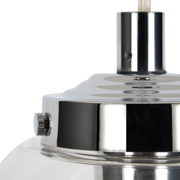 Bryn Clear Glass Bathroom Ceiling Pendant, Chrome - Image 3