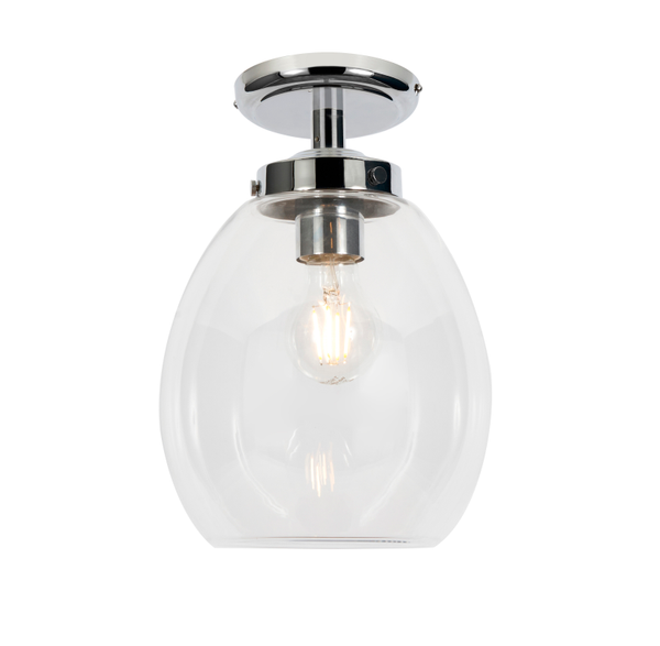 Bryn Clear Glass Bathroom Ceiling Pendant, Chrome - Image 4