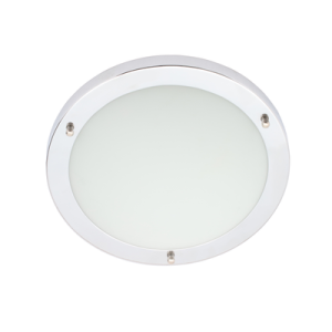 Delphi Flush 18 Watt Large LED Flush Bathroom Ceiling Light - Chrome