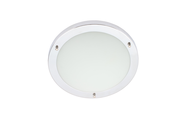 Delphi Flush 18 Watt Large LED Flush Bathroom Ceiling Light - Chrome