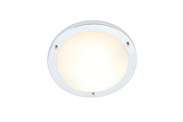 Delphi Flush 18 Watt Large LED Flush Bathroom Ceiling Light - Chrome - Image 2