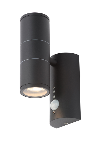 Islay Up and Down Outdoor Wall Light with PIR Sensor, Black - Image 3