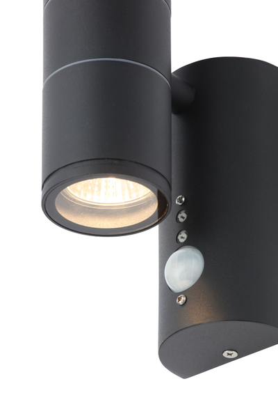 Islay Up and Down Outdoor Wall Light with PIR Sensor, Black - Image 4