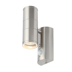 Islay Up and Down Outdoor Wall Light with PIR Sensor, Stainless Steel
